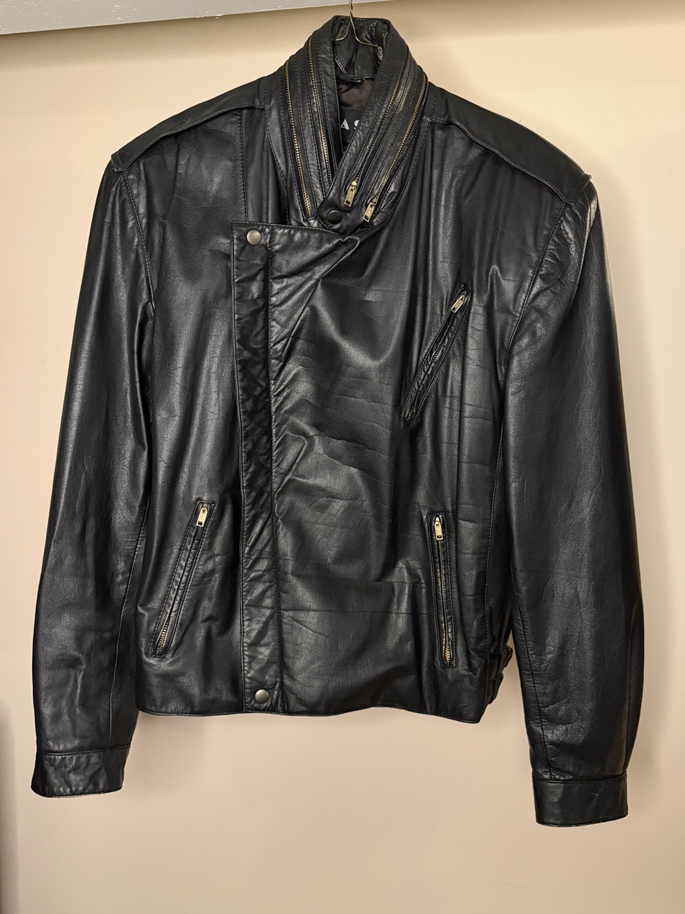 Vintage Donna Sacs Black Leather Moto Jacket - Picture 2 of 11